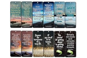 Creanoso Inspirational Bookmarks (60-Pack) - Inspiring Quotes About Life Bookmarker Cards - Awesome Positive Wisdom Encourage