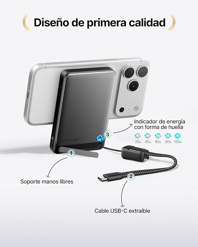 45W Power Bank, Fino 10000mAh Inalámbrico Magnético Batería Externa