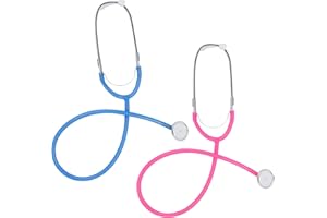 Zcaukya Kids Stethoscope, 2 Pack Real Working Nursing Stethoscope for Kids Role Play, Doctor Game, Blue and Pink