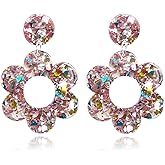 Cute Hollow Flower Dangle Earrings Vintage Flower Daisy Earrings 60S 70S Flower Earrings for Women Mother's Day/Valentien's Day Gift 70s 80s Jewelry