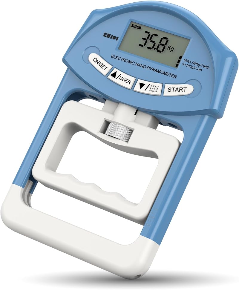 Kcnoss Hand Dynamometer 90kg 200lbs Grip Strength Tester LCD 19 Records