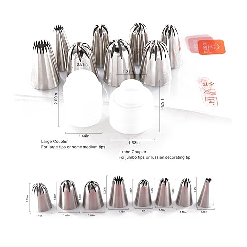 kowanii Large Icing Piping Tip Cupcake Decorating Tip Set Kit Cake