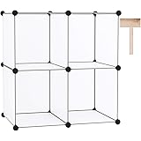 C&AHOME Cube Storage Organizer, 4-Cube Shelving Units, DIY Closet Storage, Modular Book Shelf, Ideal for Bedroom, Living Room