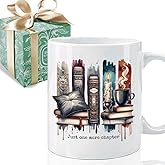 Puouoonyi Just One More Chapter Books Mug for Book Lovers Readers Women Men, Birthday Book Gift for Bookish Bookworm Booknerd Bookaholics, Librarian Gifts 11oz