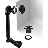 Westbrass A4931-62 1-1/2" x 12" Bath Waste & Overflow Assembly with Tip-Toe Drain Plug and 2-Hole Faceplate - Sch. 40 ABS Pip