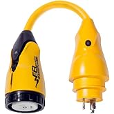 Marinco P30-503 EEL 50A-125V Female to 30A-125V Male Pigtail Adapter - Yellow