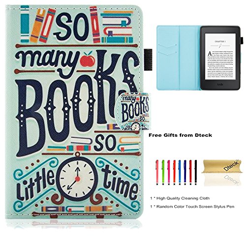 Dteck Kindle Paperwhite Case, Flip Folio Cute Cartoon Slim Light Smart Case with [Stylus Pen] Synthetic Leather Wallet Protective Cover Case for Amazon Kindle Paperwhite E-Reader-Books