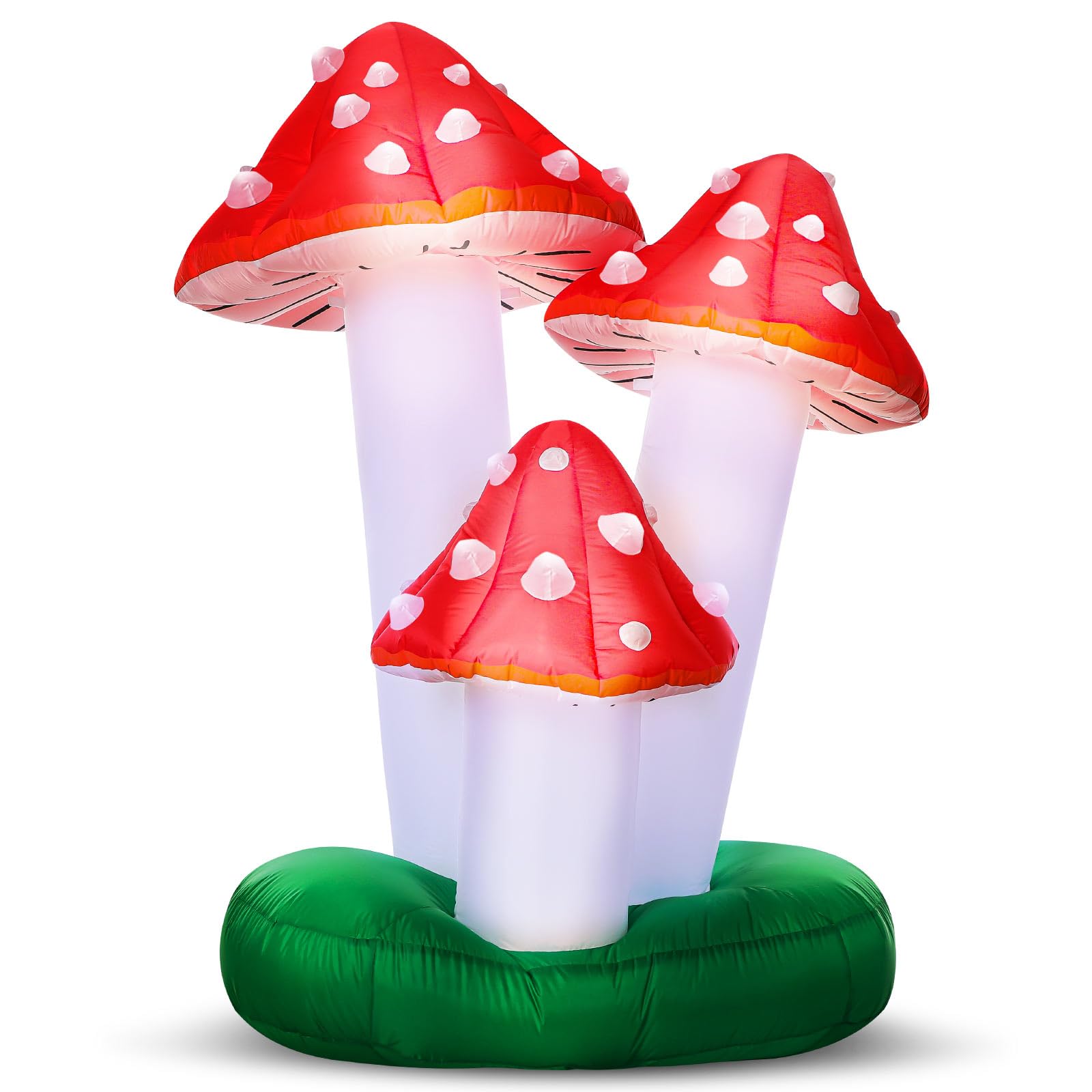Photo 1 of WinnerWhy 5.9ft Giant Inflatable Mushroom Halloween Decorations, Built in LED Lighted Blow up Mushroom Yard Decor, Fairy Garden Enchanted Forest Party Decoration Outdoor Lawn Display for Birthday
