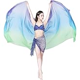Nimiman Women Belly Dance Veil Chiffon Dancing Hand Scarf Gradual Color Adult Size Length 2.5M Width 1.14M
