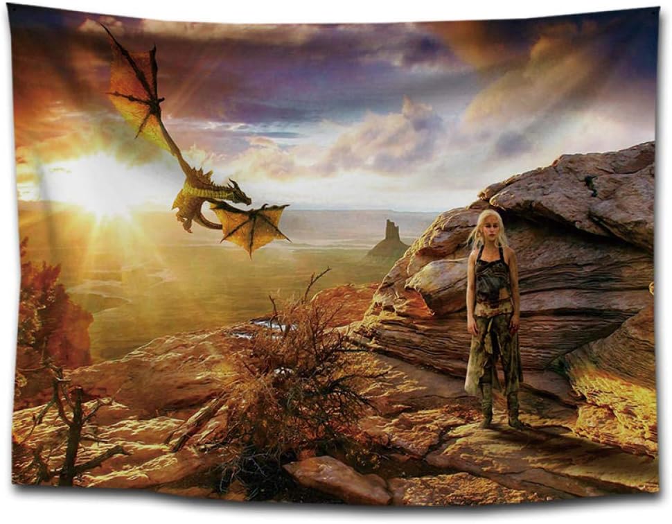 ZKPGUA Tapestries丨Game of Thrones丨 Film Tapestry 丨 Multi-Functional Hanging Cloth 丨 Home Painting Decoration 丨 Tablecloth Background Cloth丨59×78 Inches@A_150X200Cm