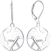 Starchenie Airplane Dangle Drop Earrings 925 Sterling Silver World Travel Flight Jewelry for Women