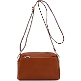 FashionPuzzle Triple Zip Small Crossbody Bag