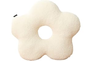 conrtems Nordic Style. Flower-Shaped and Ball Throw Pillows. Sofa Cushions. Plush Throw Pillow. (White Flower, Flower 45cm (17.71inch))