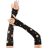MASIKA Women's Fishing Net Gloves, Halloween Dress Up Fingerless Gloves, Gothic, Cosplay Accessories