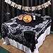 PartyTalk Spider Web Lace Tablecloth Rectangular 80 x 60 Inch Black Halloween Tablecloth Ghost Bat Pumpkin Gothic Halloween Party Home Decorations