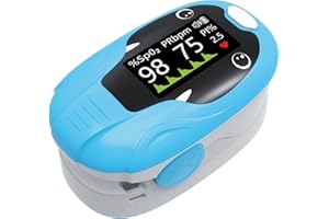 ESPOO Pediatric Pulse Oximeter Fingertip, Spo2 Pulse Oximeter for Kids with 20xMemory, Alarm & Brightness Adjustable(not for newborn/infant)