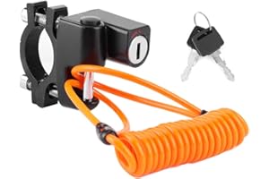 Acouto Motorcycle Helmet Lock - Anti-Theft Universal Multi-Functional Waterproof Fixed Lock With Reminder Cable Kit and Brack