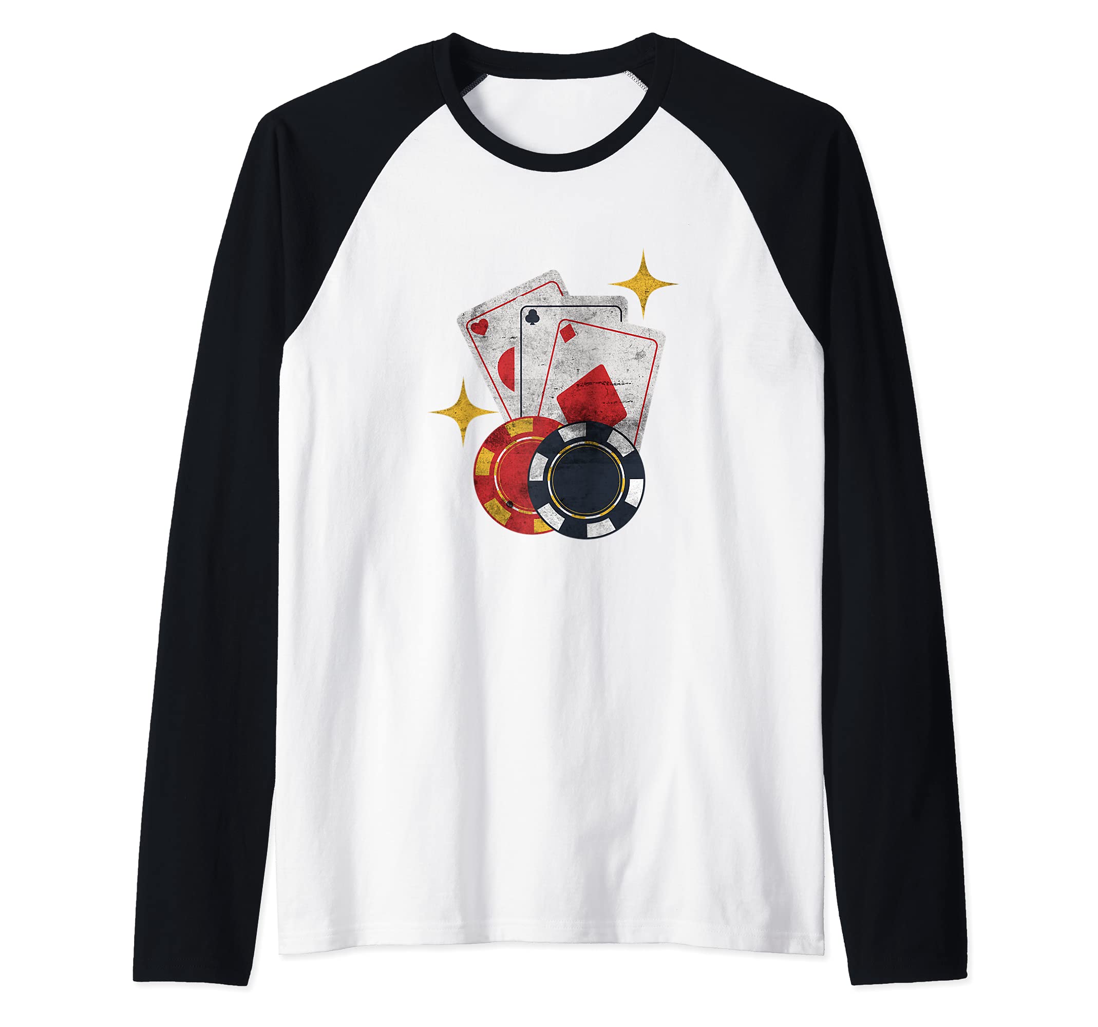 Funny Poker Playing Casino Donor Design Poker Player Raglan Baseball Tee