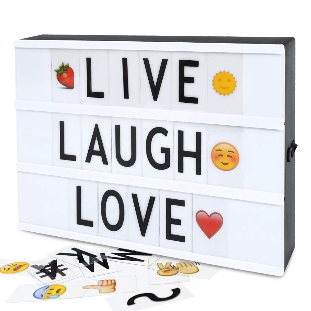 Photo 1 of Cinema Light Box with 190 Letters Symbols - A4 Size Cinematic Light Up Sign Personalized DIY LED Letter Lamp for Chirstmas Photo Shoots Birthday Party Home Décor