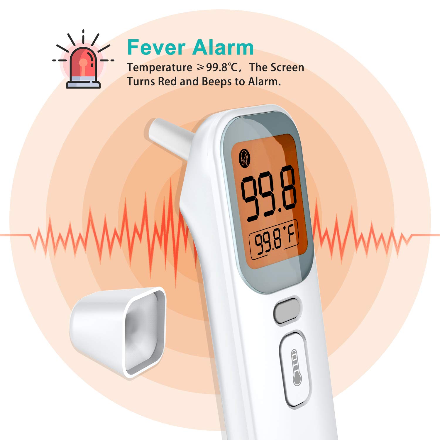 Vibeey Thermometer for Adults, Touchless Forehead and Ear Thermometer for Fever, 4 Modes Digital Infrared Thermometer, No-Touch Temporal Kid and Baby Thermometer: Industrial & Scientific