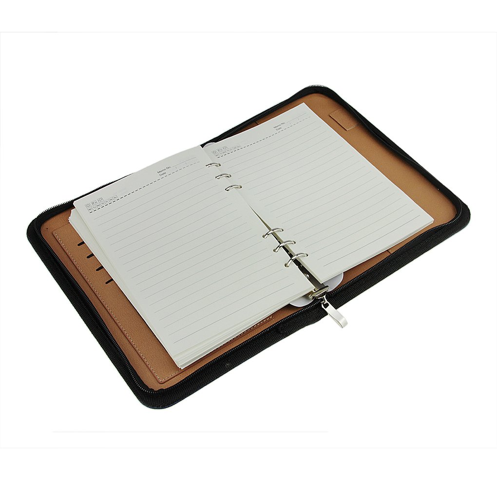 Upscale PU Leather Cover A5 Zipper Notebook Spiral Bound Looseleaf