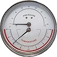 Tridicator, 1/2" NPT Connection, 3" Dial, 40-200° F / 0-80 PSI, Check Valve, Pressure-Temperature Gauge