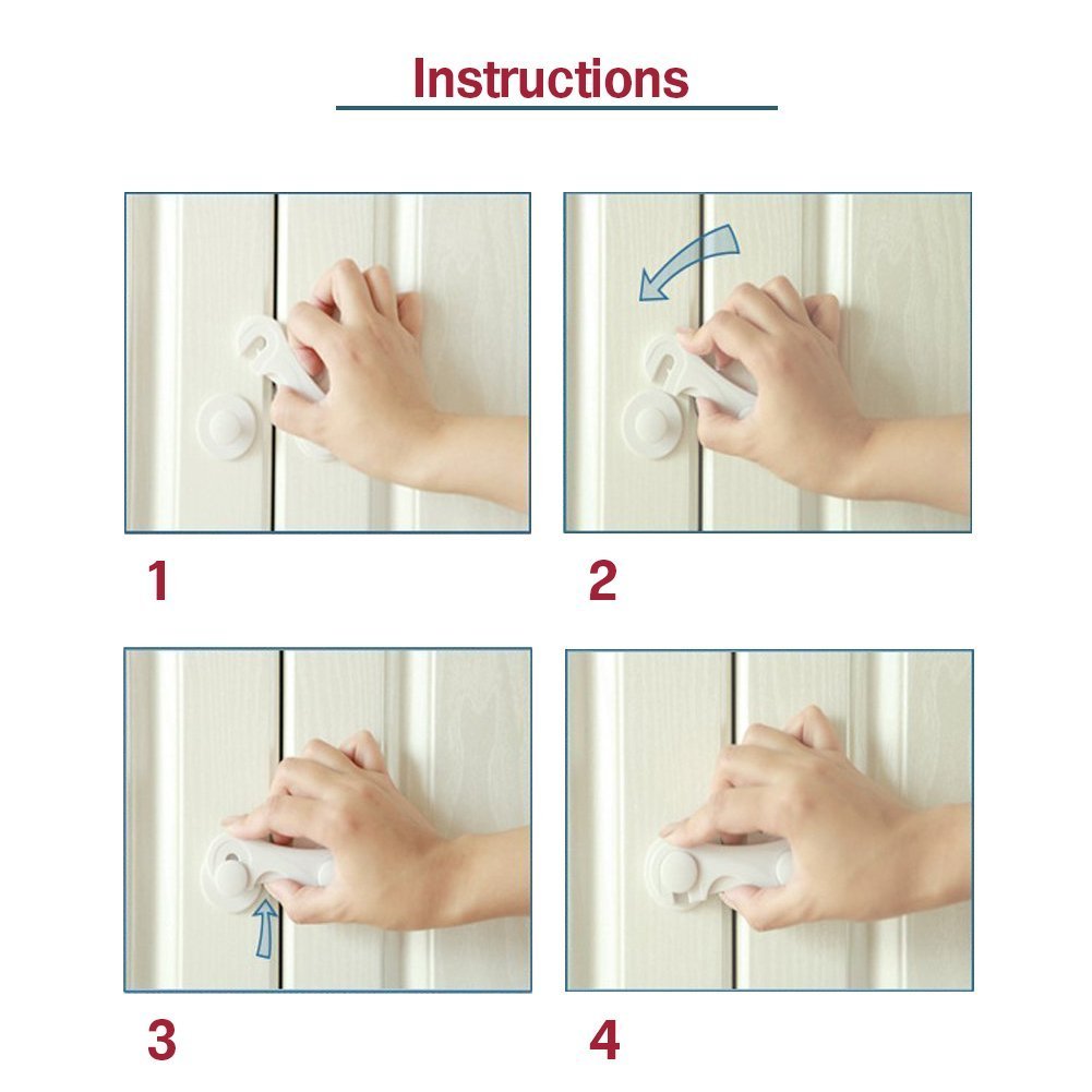 Verrouillage de Sécurité Wivarra Verrous de Sécurité Enfant avec Résistant Adhésif pour Armoires,Frigo,Toilette (8 Pièce)