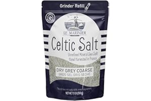 LE MARINIER CELTIC SALT Le Marinier French Sea Salt Dry Grey Coarse Sea Salt, 1.1lb - 18oz (500g) Mineral Rich Unrefined French Sea Salt 100% Natural, Hand Harvested Mineral French Sea Salt, Sea Salt for Grinder Refill, Sel Gris (1.1lb Dry Grey Coarse)