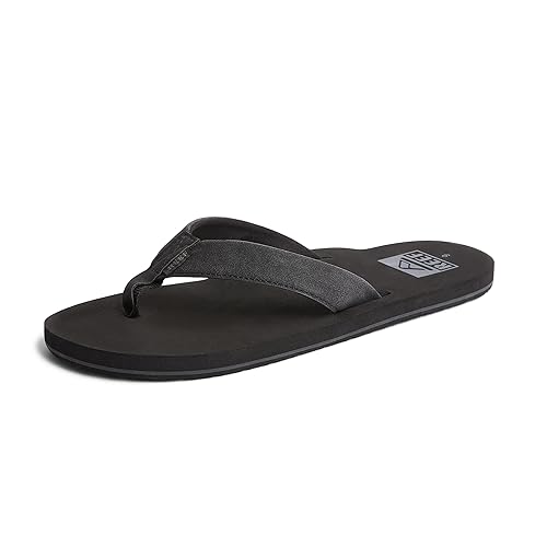 Reef Twinpin Mens Beach Flip Flop, Soft Cushion Footbed, Water Friendly, Black/Black, 9