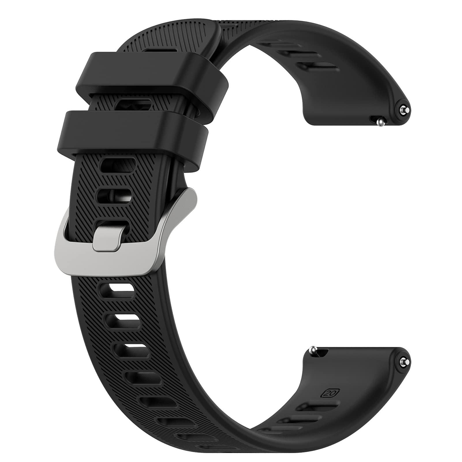 AWADUO Compatible for Garmin Forerunner 55 Watch Bands, 20mm Replacement Silicone Wrist Watch band for Garmin Vivoactive 3, Garmin Vivoactive 3 music(Black)