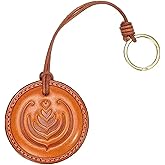 Fuerxy Latte Art Bag Charm, Fashin Leather Coffee Bag Charm for Handbags Purse Bag Accessories Car Charms Key Charms