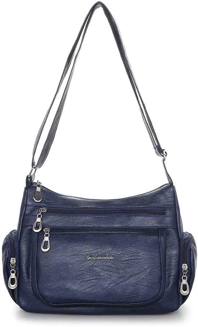 Women Cross Body bags, Veriya Soft Leather Water Resistant Crossbody Messenger Shoulder Bag Multi Zip Pockets Handbag for Ladies