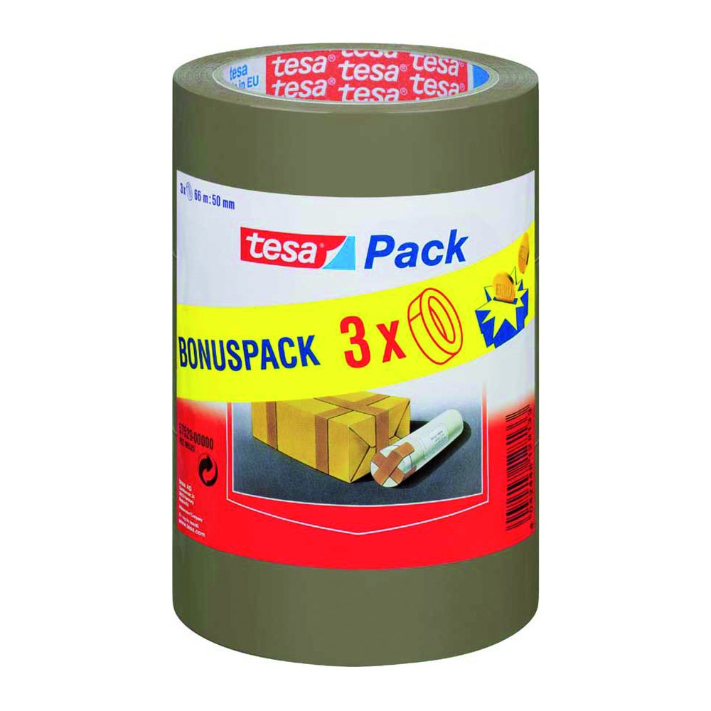 Tesa 57529-0000-01 Set of 3 Rolls of Polypropylene Adhesive Tape 66 x 50 mm