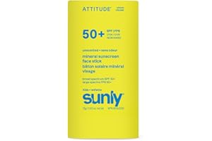 ATTITUDE Kids Mineral Sunscreen Face Stick SPF 50, Broad Spectrum Zinc Oxide, EWG Verified, Non-Nano, Gentle Lightweight Non-