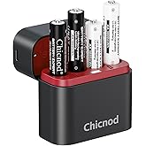 Rechargeable AA Lithium Batteries with Charger, 4 Pack Double A Batteries for Blink Camera, 3800mWh 1.5V Output High Capacity, 4 Slot aa Li-Ion Battery Charger, 1600+ Cycle Life 2H Fast Charging