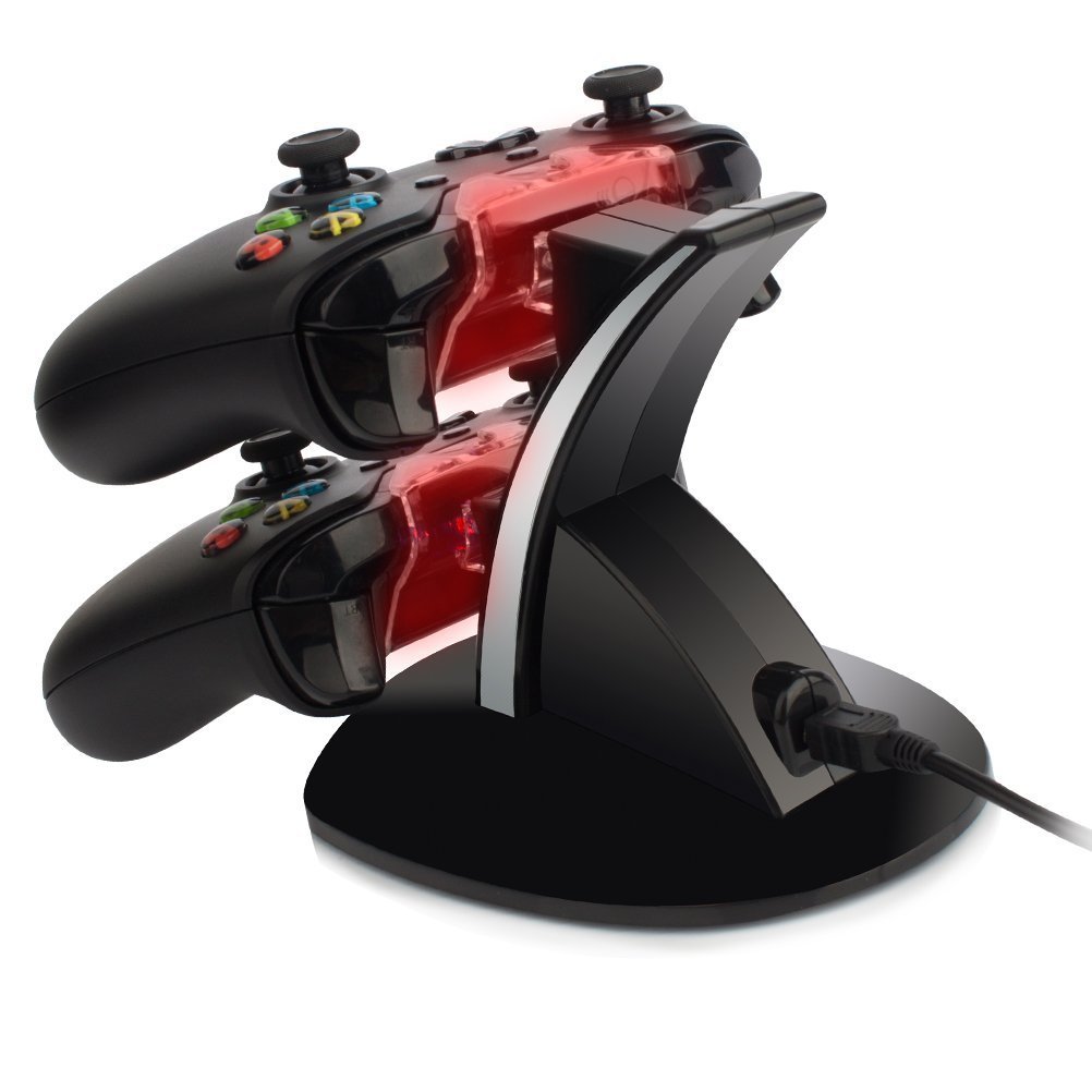 Xbox One / One S Charging Station, YCCTEAM® LED USB Dual Game Controller Charger Docking Station Charger for Xbox One, Xbox One S, Black