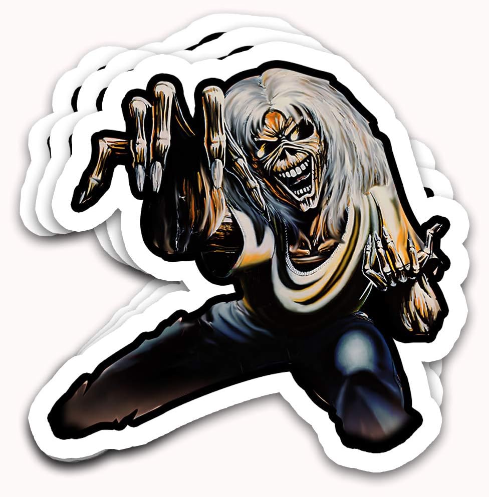 Endibas Iron Maidens Music Heavy Metal Band-Eddie Number of Beast Posing Vintage Fan Arts Stickers for Laptops Tumblers Books Luggages Cases Pack 3x4 in Vinyl 3pcs/Pack