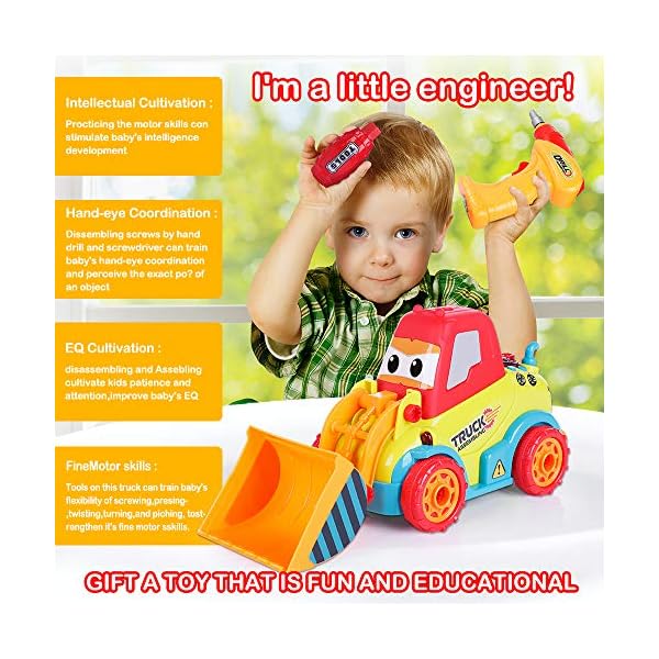 VATOS-Bulldozer-Truck-Car-Toy-Take-Apart-Toys-DIY-Pretend-Play-Set-Assemble-Transform-Construction-Vehicle-With-Toy-Tool-for-Boys-Girl-Kids VATOS Bulldozer Truck Car Toy Take Apart Toys DIY Pretend Play Set Assemble Transform Construction Vehicle With Toy Tool…