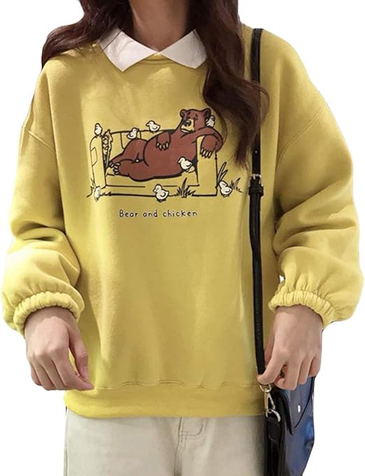 Amazon Mengfanレディース ファッション 韓国風 トレーナー パーカー 春 秋 パーカー レディース パーカー シンプル Bf原宿風 トレーナー パーカー 通販
