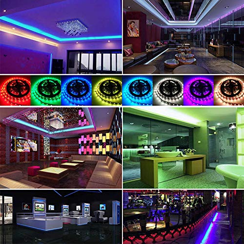 Striscia LED,5m luci led colorate RGB con 44 Tasti Telecomando y controllo app,impermeabile,per casa, cucina, festa, TV, decorazione