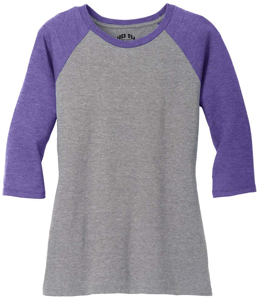 baseball shirt purple sleeves