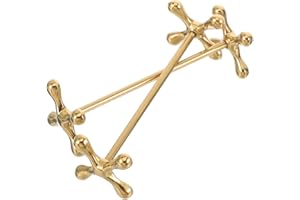 AMUSLESUR 2Pcs Stainless Steel Chopstick Rests Gold Metal Holder Set for Creative Tableware and Restaurant Use