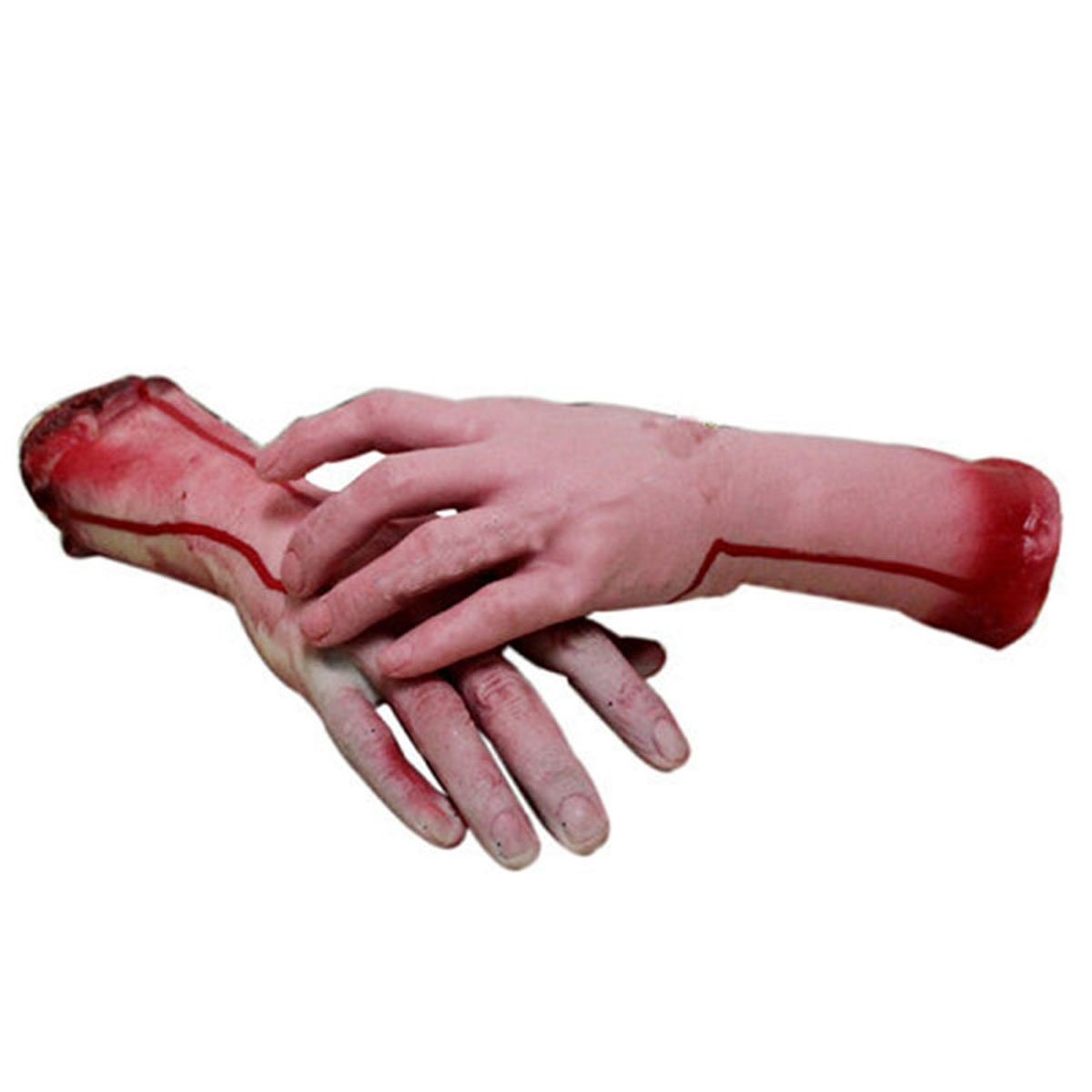 Pair Of Halloween Scary Creepy Props Off Broken Hands Broken Limbs Blood Body Part Prank Toys Haunted House Decorations Prop (SizeM, Left and Right Hands)