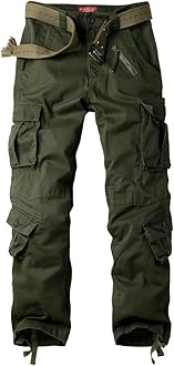 AKARMY Men's Cotton Casual Military Army Camo Combat Work Cargo Pants with 8 Pockets