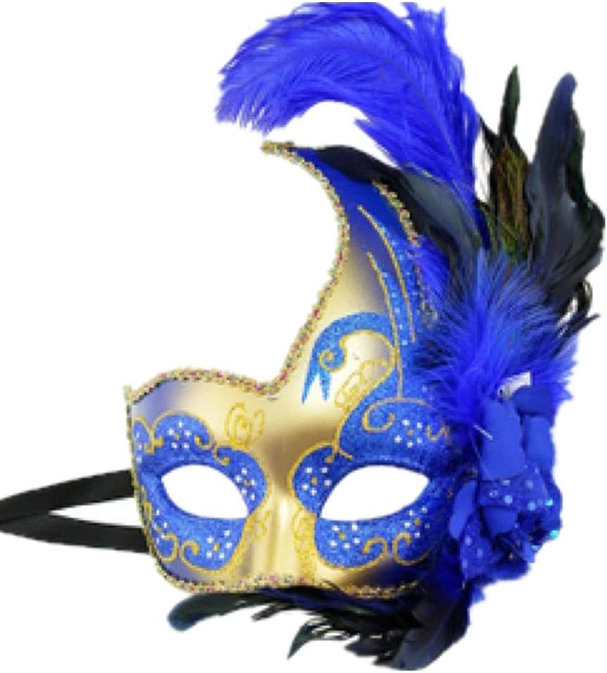 STORM BUY] Women Lady Girls Costume Venetian mask Feather Masquerade Mask Halloween Mardi Gras Cosplay Party Masque