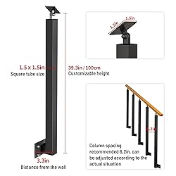 SDFVSDF 8-pcs Side Mount Stairs Railing