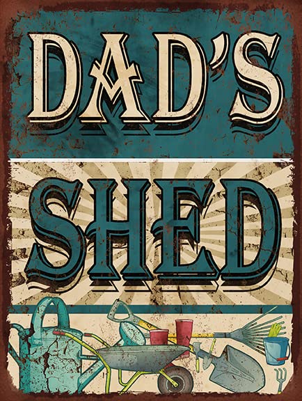 Shawprint Limited Dads Shed Metal Sign RETRO METAL TIN WALL ART NOVELTY GIFT 10" x 8" L780M