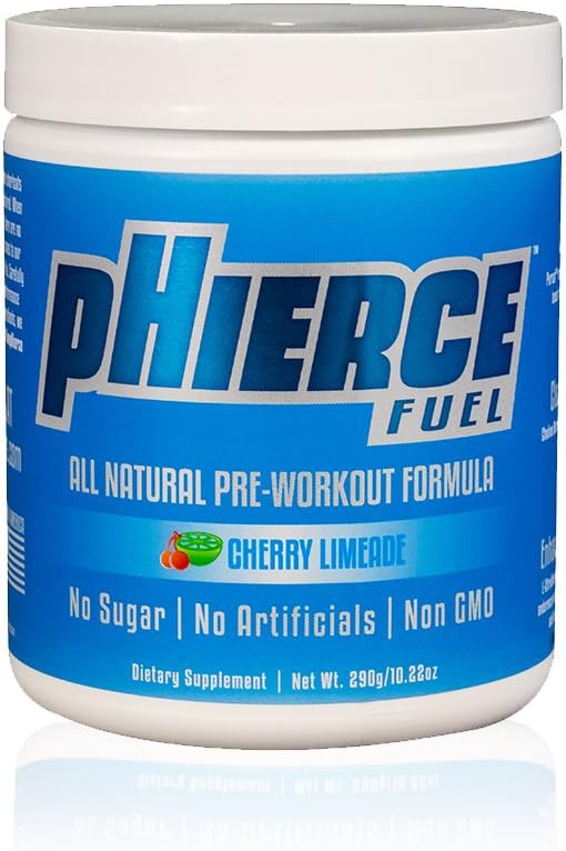 pHierce Fuel All Natural Pre Workout Energy Powder with Beta Alanine and Xylitol - Keto Friendly Athlete-Grade Formula with No Artificial Sweeteners or Banned Subtances, Cherry Limeade, 20 Servings: Health & Personal Care