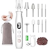 HSKAI Professional Nail Drill Kit: Electric Nail File with LCD & Lamp, Long-Lasting Thick Toenail Grinder, Rechargeable & Cordless Toe Nail Dremel Tools for Women & Men Manicure and Pedicure Gifts