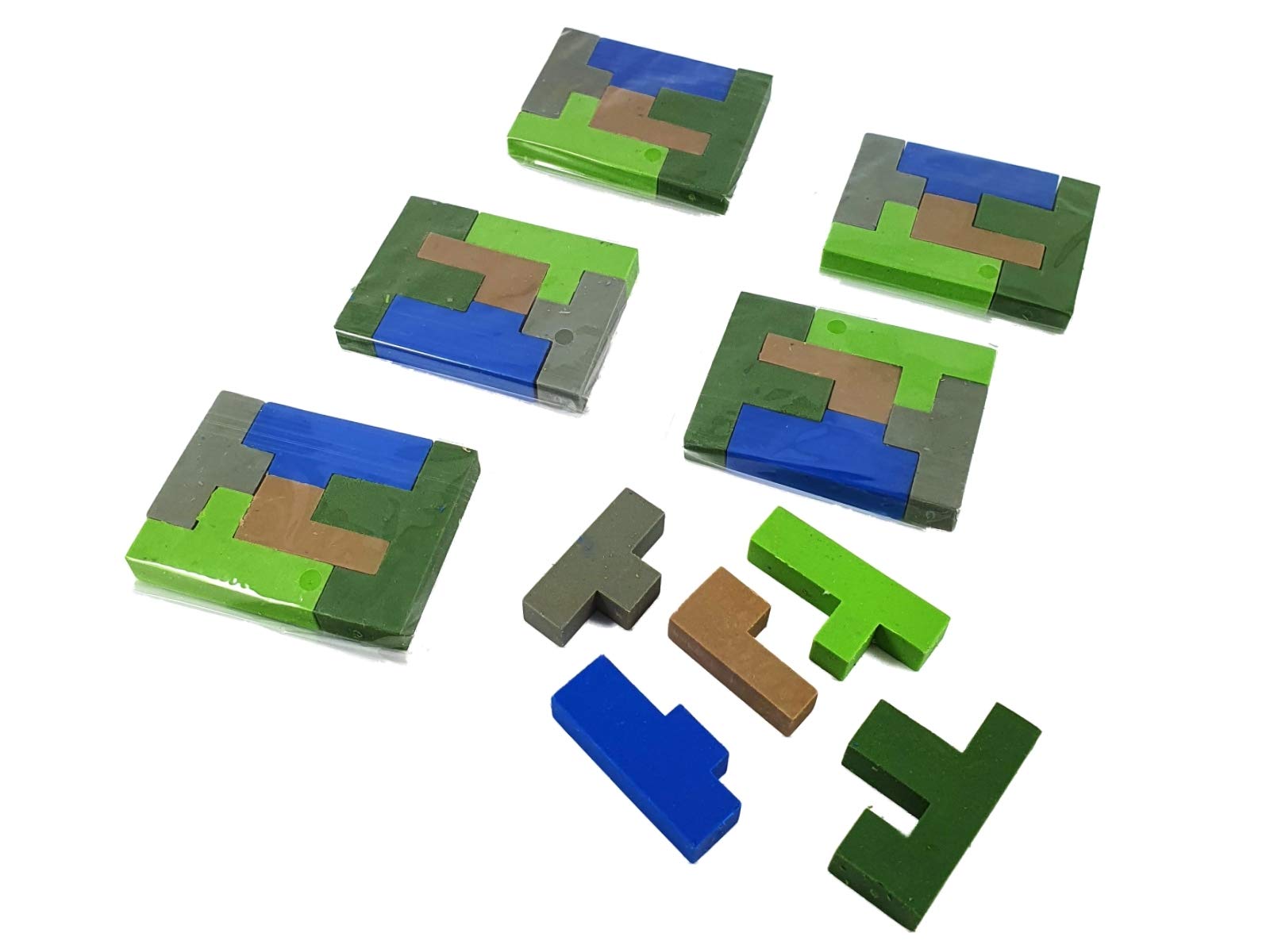 Pixel Puzzle Camouflage Erasers x 12